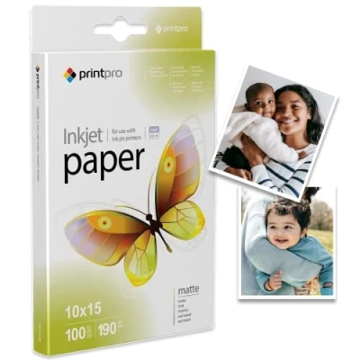 Afbeelding van COLORWAY PrintPro Fotopapier, mat, 190 g/m², 100 vellen, 10 x 15, onmiddellijk droog, waterdicht voor alle inkjetprinters
