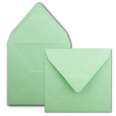 Afbeelding van FarbenFroh door Gustav Neuser enveloppen, 50 stuks, vierkante mintgroen, 15,5 x cm, zonder venster, met natte plakrand voor uitnodigingskaarten bruiloft, verjaardag en meer, stuks