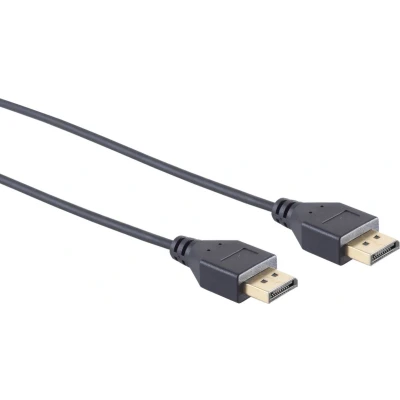 Afbeelding van Dunne DisplayPort kabel versie 1.2 (4K 60Hz) / zwart 1,5 meter
