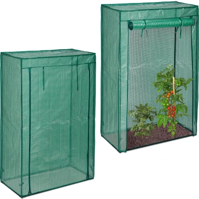 Afbeelding van Relaxdays 2x tomatenkas PE 150x100x50 cm tuinkas tomaten foliekas groene kweekkas
