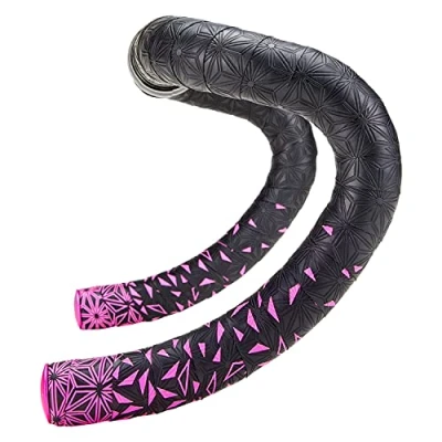 Afbeelding van Supacaz Super sticky kush star fade stuurlint zwart / neon roze inclusief aluminium stuurplug