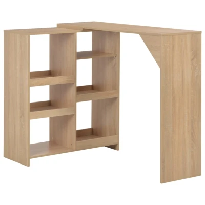 Afbeelding van Bartafel met verplaatsbaar schap 138x39x110 cm eikenkleurig