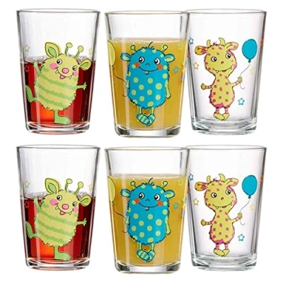 Afbeelding van Ritzenhoff &amp; Breker Set van 6 kinderglazen, monstermotief, 205 ml, met vaatwasmachinebestendig