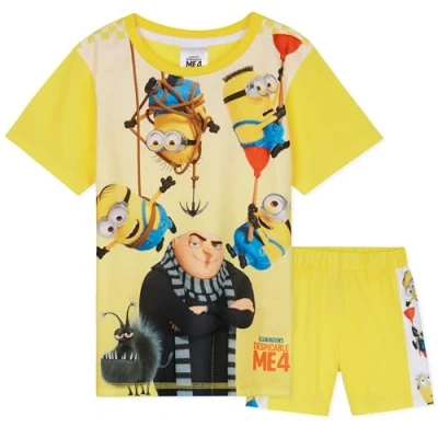 Afbeelding van Minions Pyjama voor jongens, pyjashort kinderen en jongeren, 2 tot 14 jaar, geel/veelkleurig