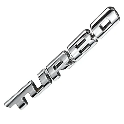 Afbeelding van Alamor Turbo 3D metalen sticker auto stickers letters lichaam achterkant badge voor zilver