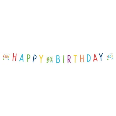 Afbeelding van Amscan Letterslinger Confetti 80 Birthday 180 Cm Papier