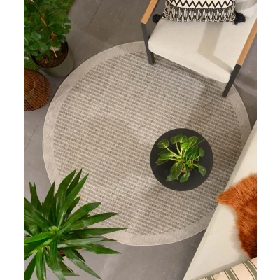 Afbeelding van Buitenkleed Rond Coastal Grijs 160 Cm