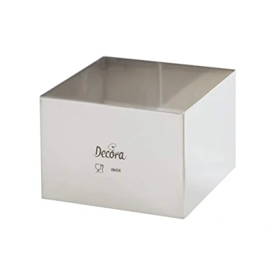 Afbeelding van Decora 18 x H 6 cm 0063786 vierkant roestvrij staal, cm, zilver