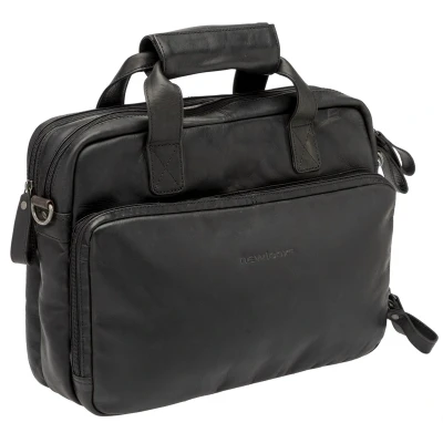 Afbeelding van New Looxs Cali Laptoptas Fietstas Leer 15 inch Laptopvak 17 liter Zwart
