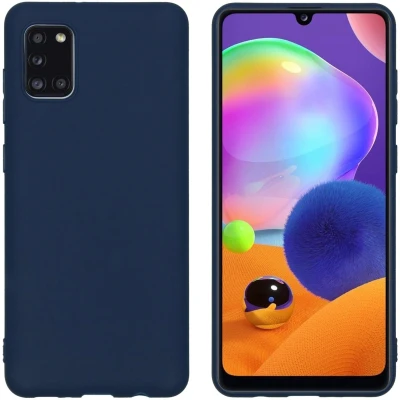 Afbeelding van iMoshion Hoesje Geschikt voor Samsung Galaxy A31 Siliconen Color Backcover Donkerblauw