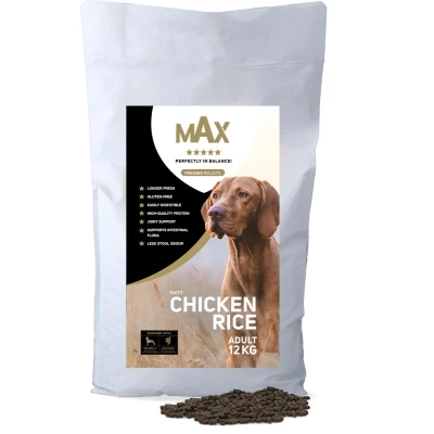 Afbeelding van Max Adult Kip &amp; Rijst Hondenvoer Droogvoer Geperste Hondenbrokken Glutenvrij Met Dog Mobility Parex 12 kg