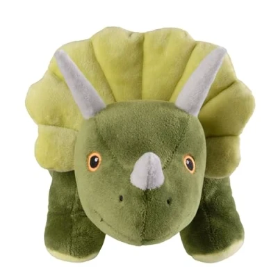 Afbeelding van Warmies Warmte/magnetron opwarm knuffel Dinosaurus/Triceratops groen 35 cm pittenzak