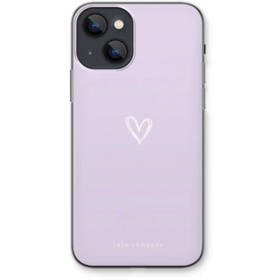 Afbeelding van Case Company® hoesje geschikt voor iPhone 13 mini Klein hartje paars Soft Cover Telefoonhoesje Bescherming aan alle Kanten en Schermrand