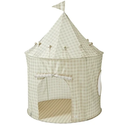 Afbeelding van 3 sprouts speeltent kasteel gingham beige