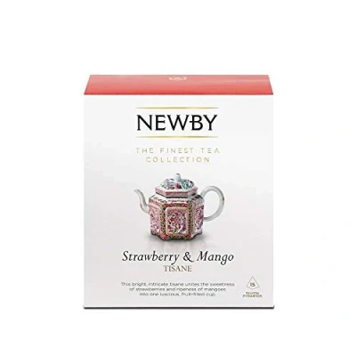 Afbeelding van Newby Teas zijden piramides met aardbei en mango