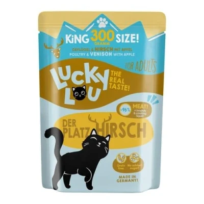 Afbeelding van 6x300g Lucky Lou Adult Gevogelte &amp; Wild nat kattenvoer