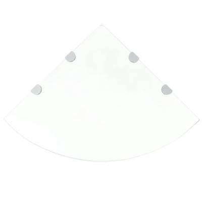 Afbeelding van Hoekschap met chromen dragers transparant 45x45 cm glas