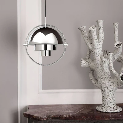 Afbeelding van Gubi hanglamp Lite, Ø 36 cm, chroom/chroom