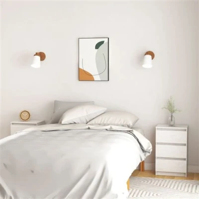 Afbeelding van Nachtkastjes 2 st 40x29,5x64 cm massief grenenhout wit