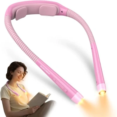 Afbeelding van Glocusent Ergonomische leeslamp met 3 kleuren en 5 traploze helderheidsniveaus, timer slaaphulp, perfecte neklamp om te lezen,