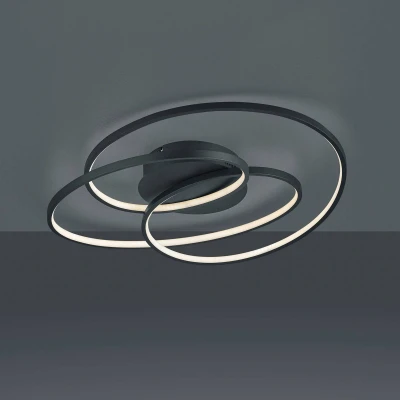Afbeelding van Trio Leuchten Gale 673916032 LED plafondlamp metaal mat zwart met dimmer 38,5 W