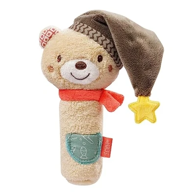 Afbeelding van Fehn 060478 rammelaar beer teddybeer met en babypop voor baby&#039;s peuters vanaf 0 maanden maat 16 cm