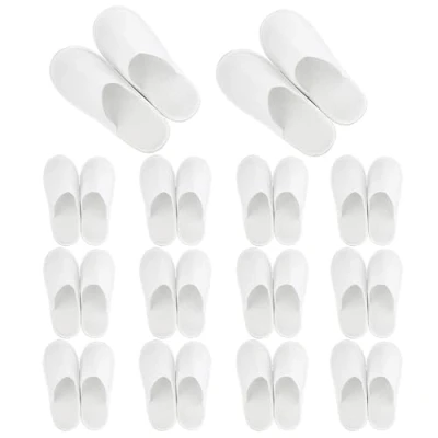 Afbeelding van LWMLWM 14 paar wegwerppantoffels, wit, universele maat, voor hotel, spa, thuis, heren en dames, 41 EU, Wit