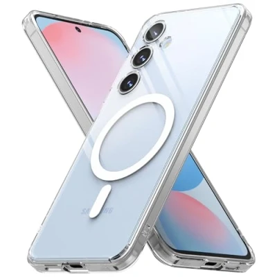 Afbeelding van Ringke beschermhoes compatibel met Samsung Galaxy S24 FE [Fusion Magnetic], magnetisch, transparant, ultradun, robuust, stijf, achterkant, zacht, schokbestendig, voor case,