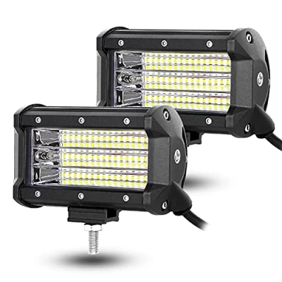 Afbeelding van Willpower 2 stuks led koplampen, 5 inch, 135 W, werklamp, 12 V, 24 spot, waterdicht, IP67, lichtbalk, led, 6000 K, wit, voor tractor, 4 x 4, auto, vrachtwagen, quad, boot, offroad