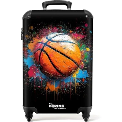 Afbeelding van NoBoringSuitcases.com® Basketbal jongens koffer Kinderkoffer jongen Kindertrolley 55x35x25