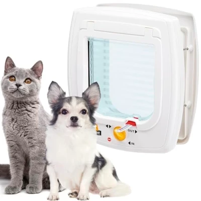 Image de Ferplast Chatière pour chat et chien, porte chats petits chiens, balançoire 5, entrée sortie contrôlables à quatre voies, système anti courants d&#039;air, installation universelle, tunnel