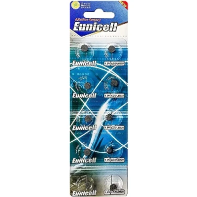 Afbeelding van Eunicell 10 stuks AG0 knoopcellen type LR63 LR521 SR521W 379
