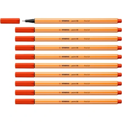 Afbeelding van STABILO point 88 Premium Fineliner Fine 0,4 mm Rood Doos 10 stuks