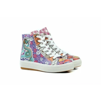 Afbeelding van Goby Koi Spirit Dames Hoge Sneaker Vegan Handgemaakt Maat 38