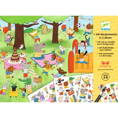 Afbeelding van Djeco knutselset transferstickers party time