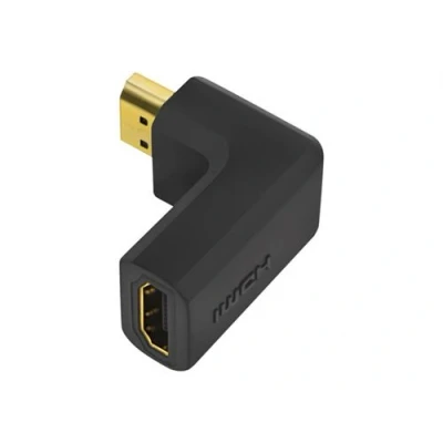 Afbeelding van LogiLink AH0005 HDMI Adapter [1x stekker 1x bus] Zwart 90 haaks naar links