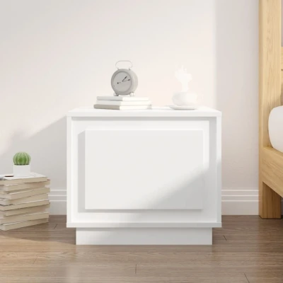 Afbeelding van Salontafel 51x50x44 cm bewerkt hout hoogglans wit