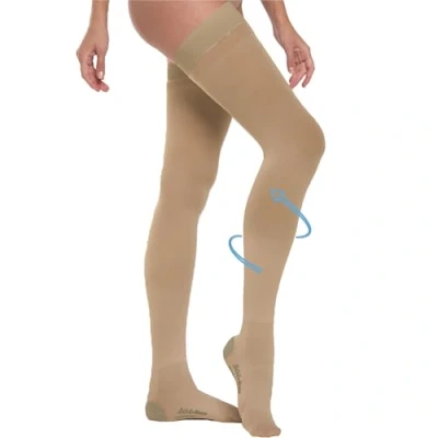 Afbeelding van BeOnTop Antitrombussokken voor heren, medicijnen, 18 23 mmHg, uniseks, gegradueerde compressiesokken dames, anti trombussokken elastische sokken spataderen,, Medium Nude DM, M