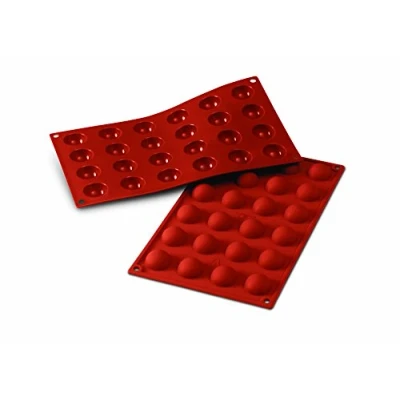 Afbeelding van Silikomart 20.006.00.0060 SF006 bakvorm, halve bollen, 24 bakjes, siliconen, terracotta, rood