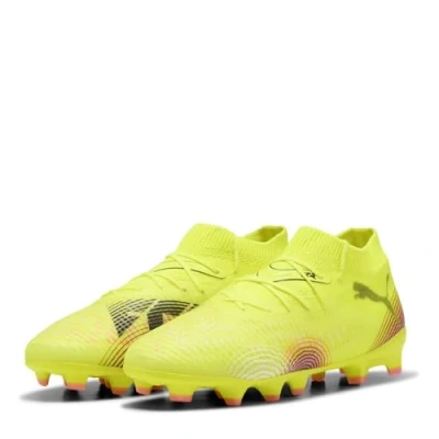Afbeelding van Puma Future 8 PRO FG/AG Unisex Voetbalschoenen met kunststof noppen voor kinderen, Maat: 35, Yellow/black Kunststof/ textiel
