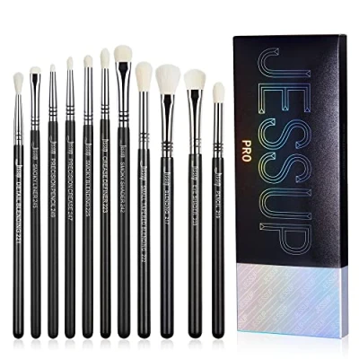 Afbeelding van Jessup Set van 11 oogschaduwkwasten, professionele oogmake up, onmisbaar voor zwart en zilver, T340