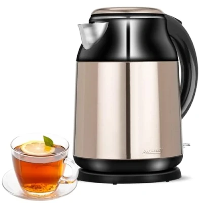 Afbeelding van MPM Waterkoker dubbelwandig 1,7L RVS brons/zilver