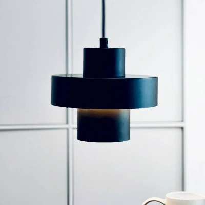Afbeelding van Dyberg Larsen hanglamp Stoke, zwart, Ø 20 cm, metaal