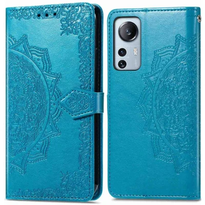 Afbeelding van iMoshion Hoesje Geschikt voor Xiaomi 12 Lite Met Pasjeshouder Mandala Bookcase Turquoise
