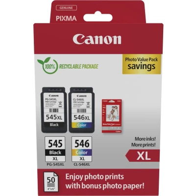 Afbeelding van Canon Inktcartridge PG 545XL/CL 546XL Photo Value pack Origineel 2 Zwart, Cyaan, Magenta, Geel 8286B011