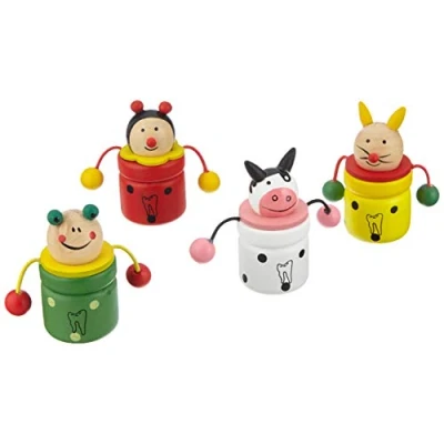 Afbeelding van Small Foot Houten Melktandenpotje Dier, 4st.