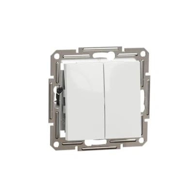 Afbeelding van Schneider Electric Dubbele knop Asfora Wit (RAL 9003) EPH1170121D