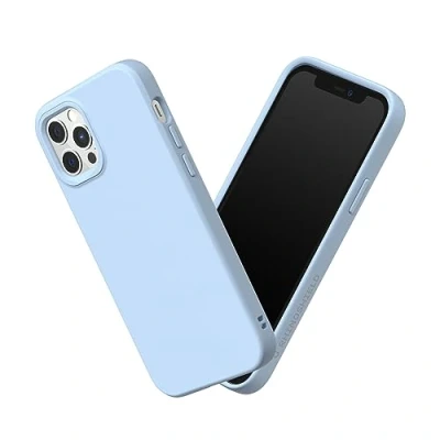 Afbeelding van RHINOSHIELD Hoesje compatibel met [iPhone 12/12 Pro] SolidSuit dunne hoes schokabsorberende technologie en premium matte afwerking ijsblauw