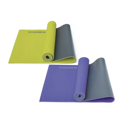 Afbeelding van Toorx Fitness Yogamat 173 x 60 0,6 cm Dual Color Groen Paars TPE