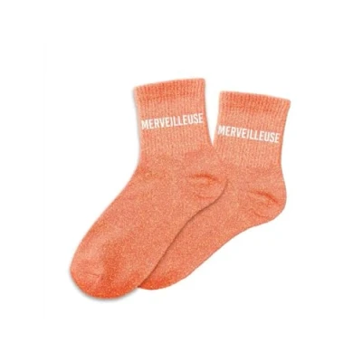 Afbeelding van STC Prachtige glittersokken, oranje, Oranje